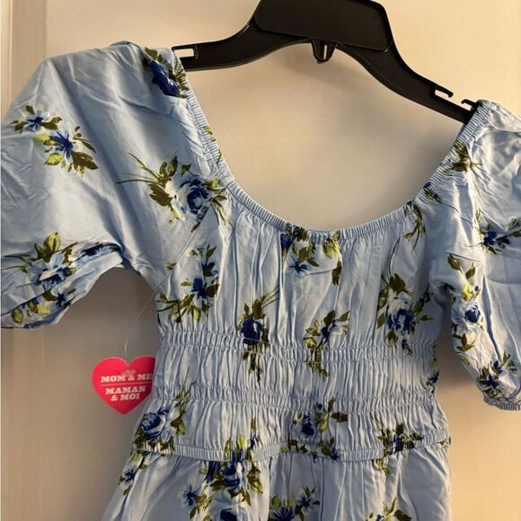 The Childrens Place Floral Blue Dress Sz 4 - Picture 3 of 5